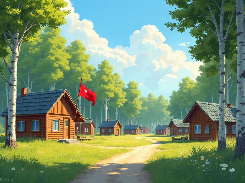 Artwork from Everlasting Summer — summer camp and characters