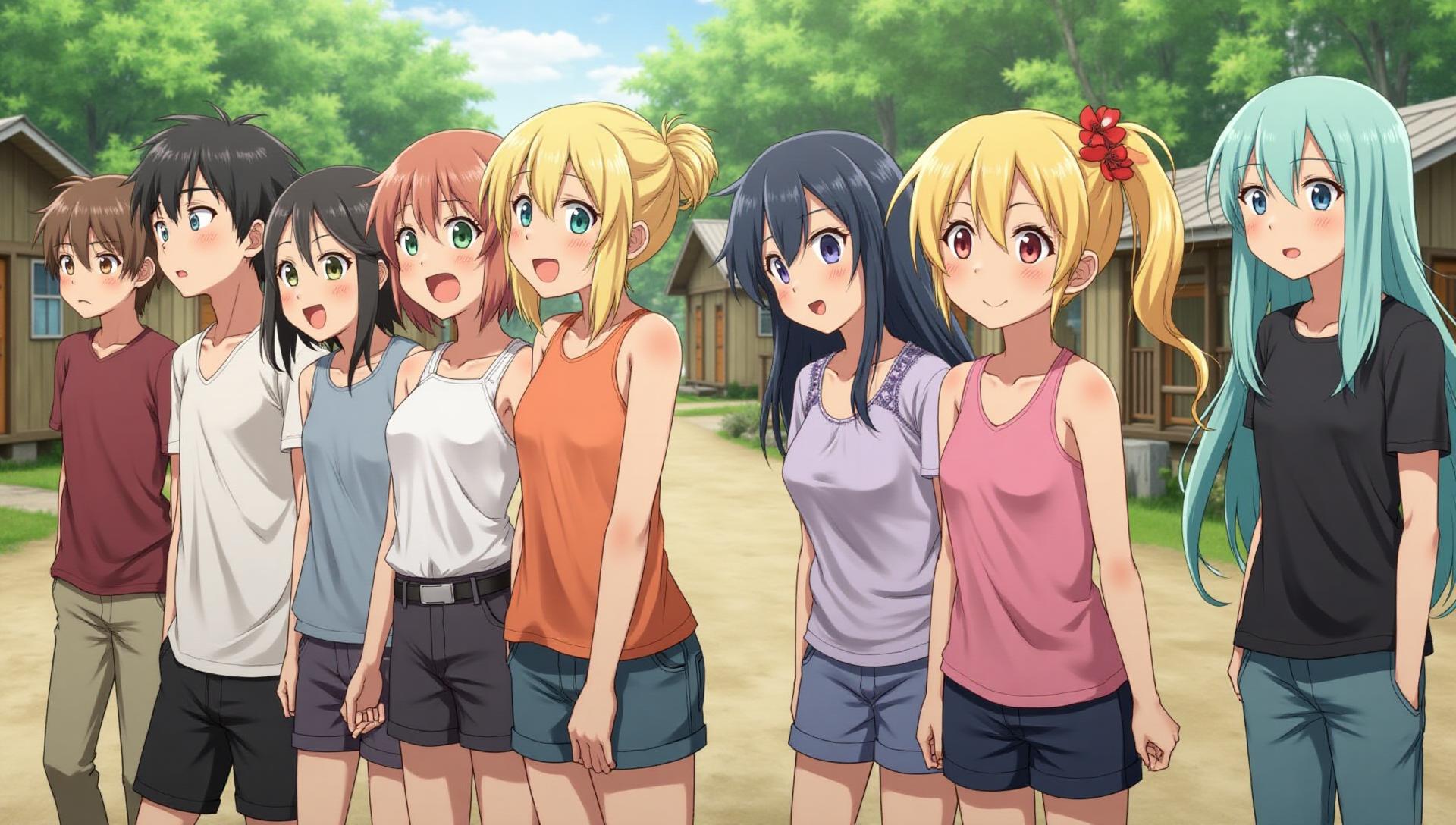 Cast of Everlasting Summer at Sovyonok camp